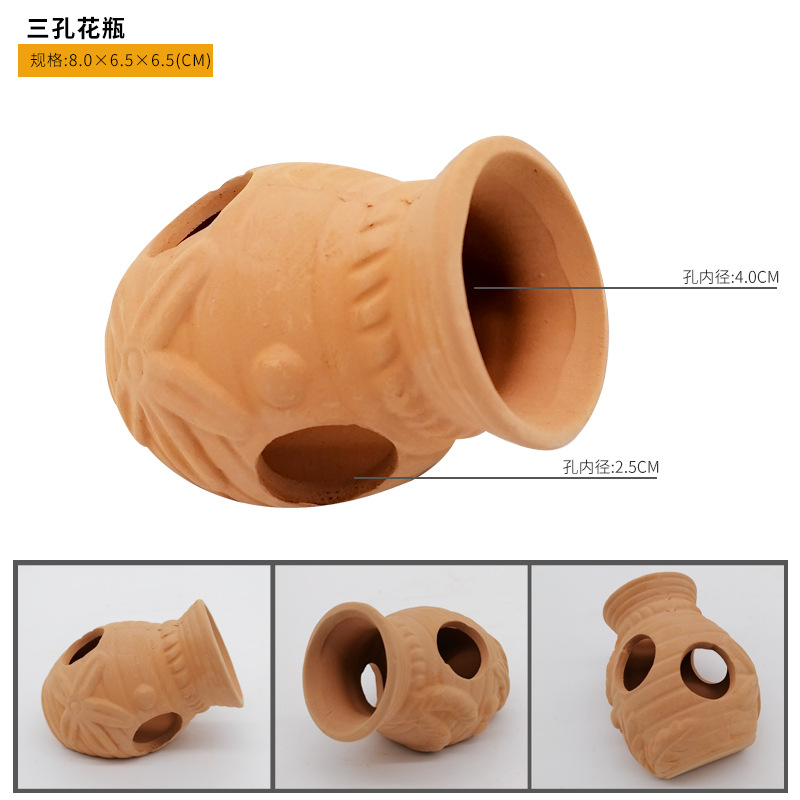 3 구멍 비스듬한 꽃병