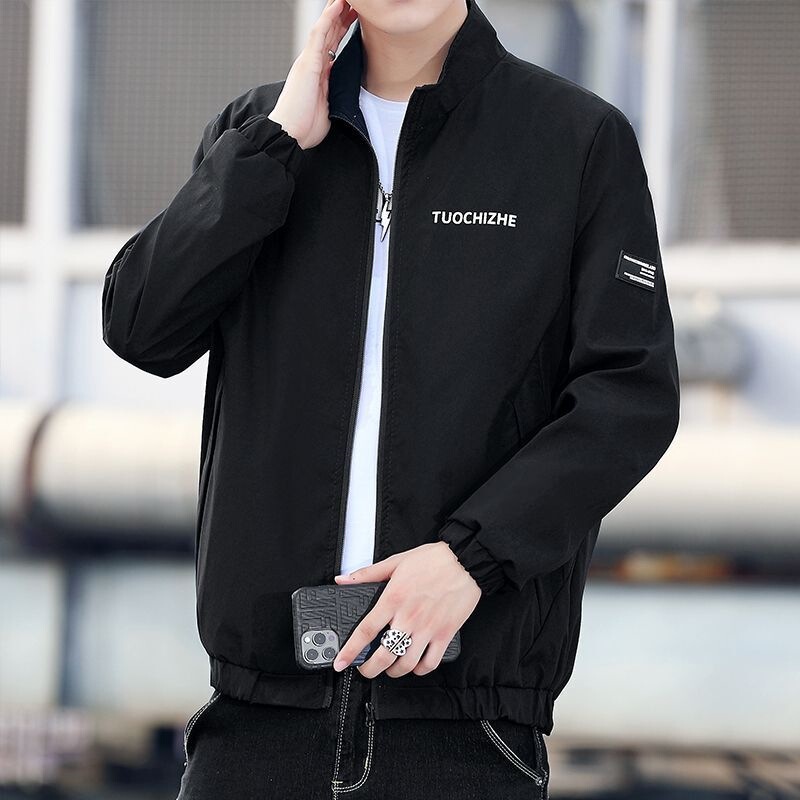 2026 Men's Spring/Autumn Jacket, New Style Windbreaker, Stand Collar, Loose Fit, Lightweight, Fleece-Lined, and Thickened Men's Outerwear 2026 Men's Spring/Autumn Jacket, New Style Windbreaker, Stand Collar, Loose Fit, Lightweight, Fleece-Lined, and Thickened Men's Outerwear