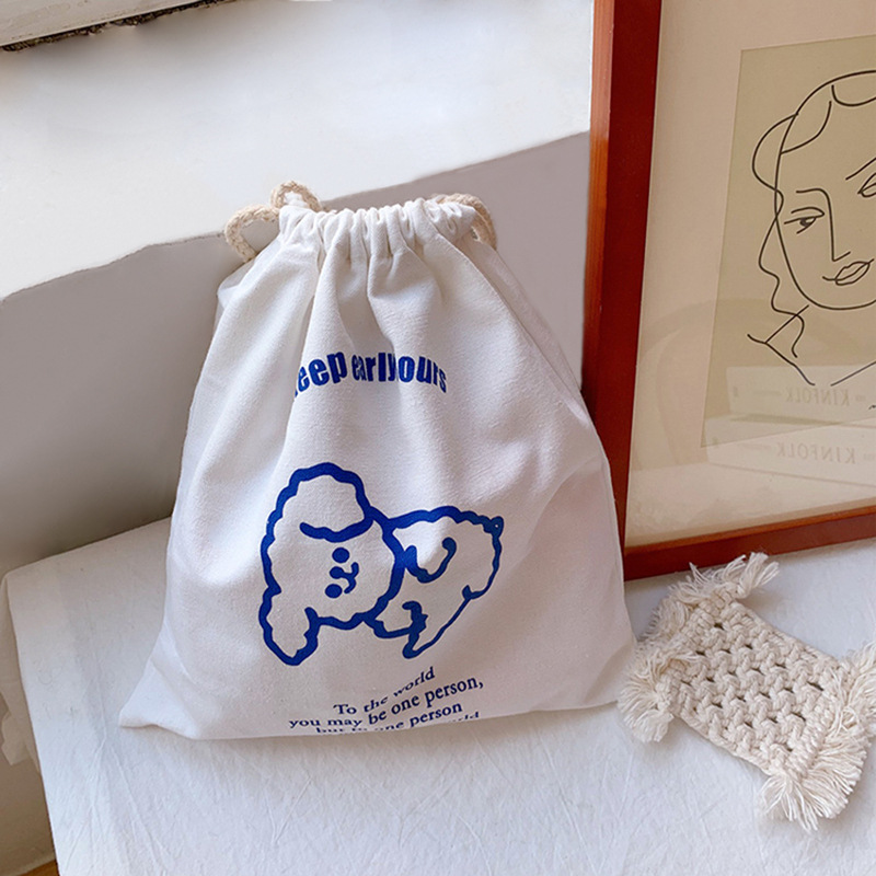 厂家批发帆布束口袋定制LOGO饰品收纳抽绳袋玩具用品拉绳袋定制