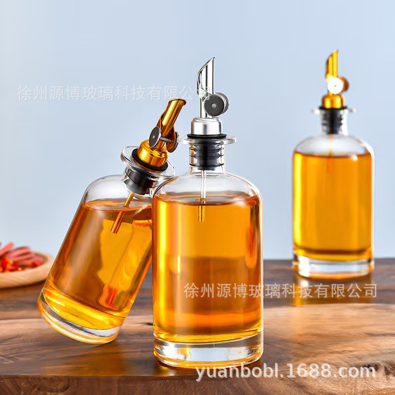 Productos de cocina transfronterizos Amazon 350ml auto-abierto y cerrado aceite de vidrio vinagre de vinagre de aceite de aceite de aceite de aceite no colgar oliva