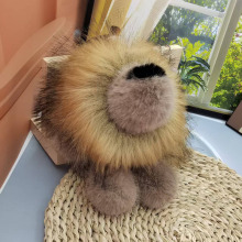 仿真毛绒饰品貂毛小狮子挂饰毛绒公仔玩偶包汽车钥匙扣挂件玩具
