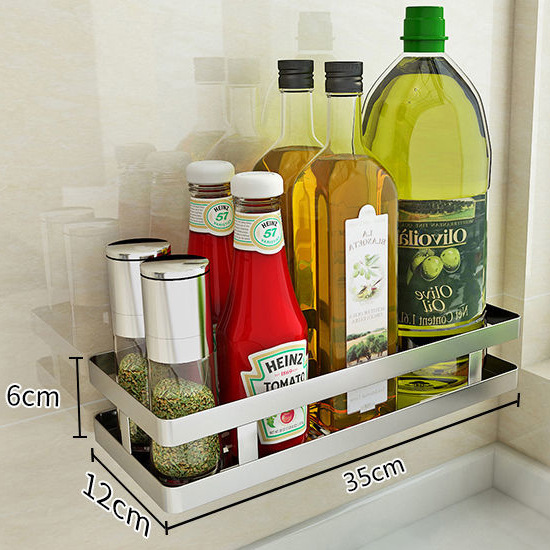 【304 thickened】single-tier spice rack - 35cm * drill/no-drill installation