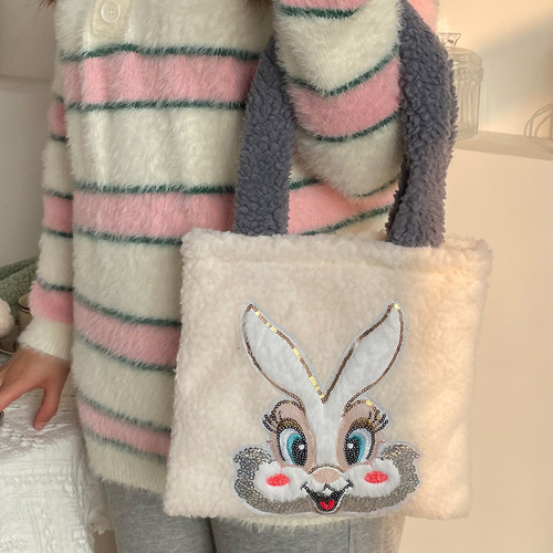 痞幼同款可爱兔子小手提包包女卡通手拎小包网红毛绒包包女小众潮