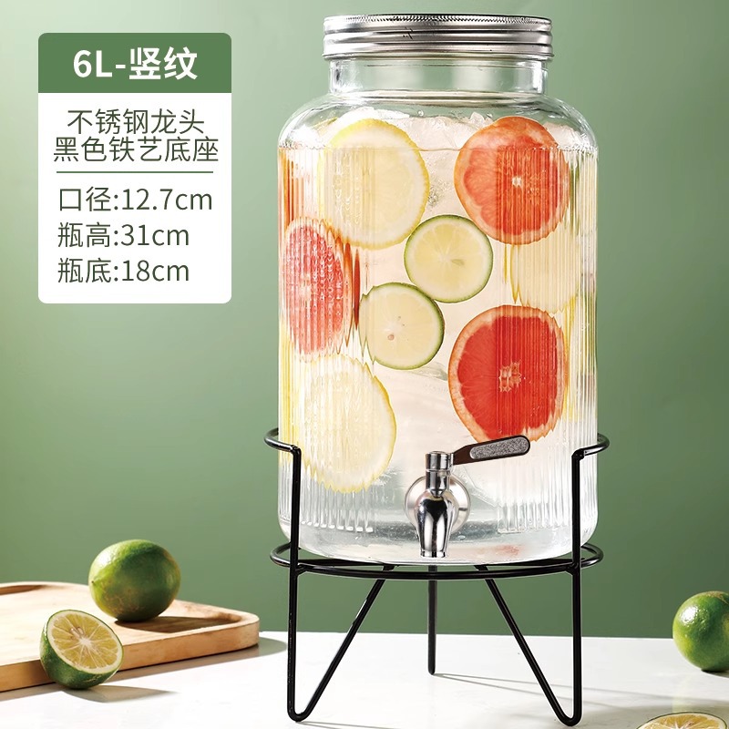 En nombre del barril de Cola, barril de bebida de cerveza, barril de vino de barman, barril de té de frutas con grifo, barril de jugo, contenedor, botella de vidrio