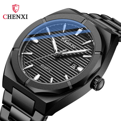 Dawn man watch CHENXI Polygon Noctilucent waterproof steel strip Cross border calendar Watch 8262 Fangsheng Clock