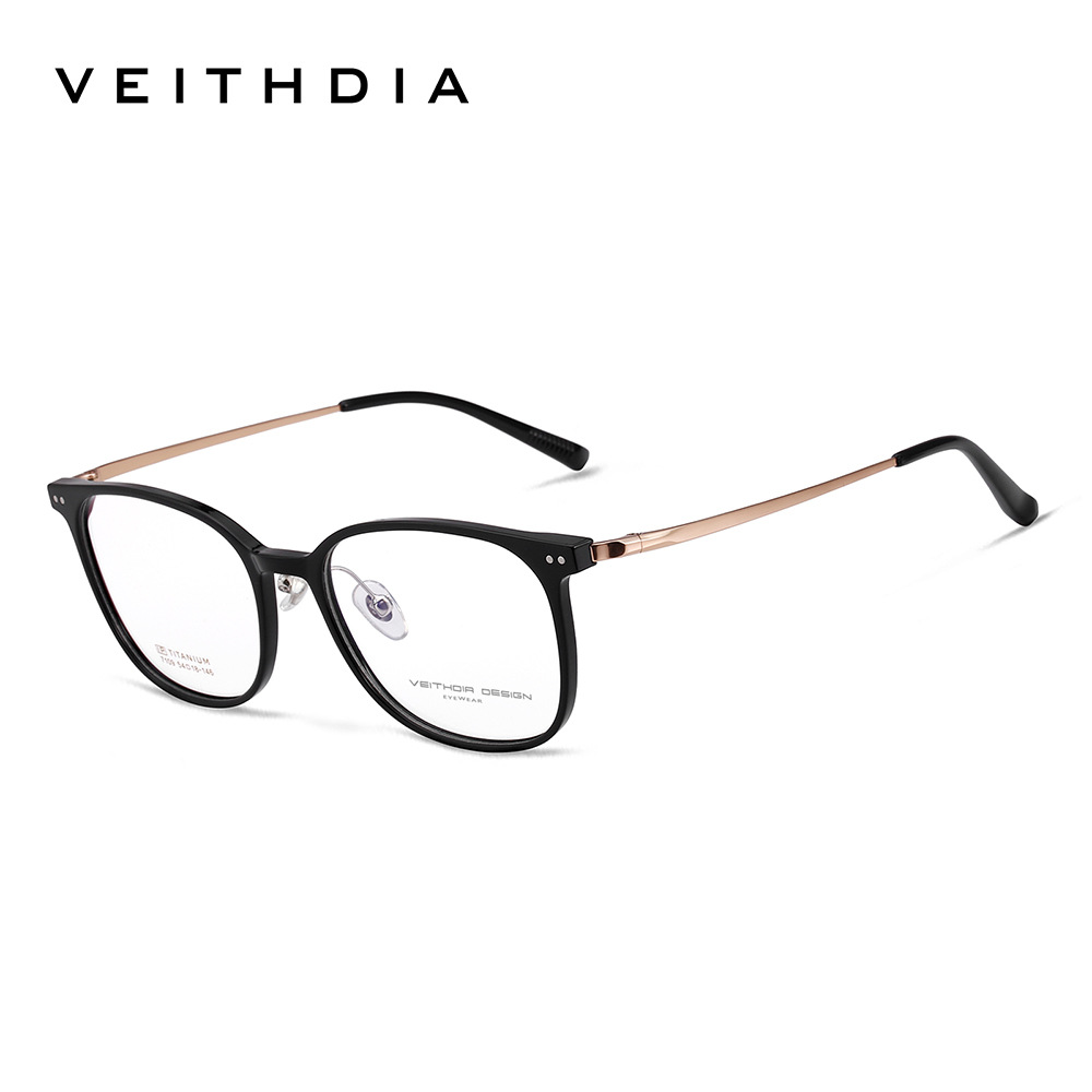 Marco cuadrado, pie de titanio puro, marco de espejo de miopía óptica retro, marco de ojo masculino y femenino, puede estar equipado con grado al por mayor 7109