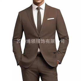 男式西装修身 2 件套套装休闲商务套装婚礼舞会宴会礼服套装