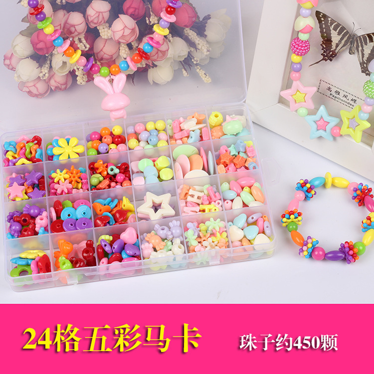 Pulsera de cuentas con cuentas para niños personalizados para mujer material de bricolaje hecho a mano acrílico accesorios con cuentas pequeñas joyas al por mayor