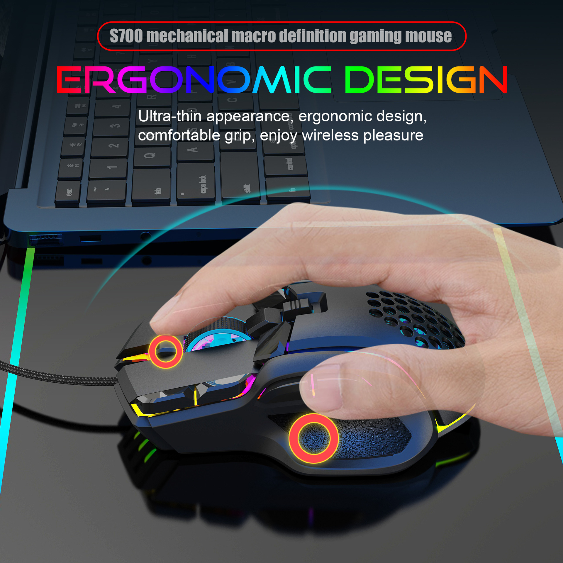 Nuova programmazione macro per giochi eSport, fantastica illuminazione RGB, mouse meccanico regolabile da 12800 DPI_voghion.com