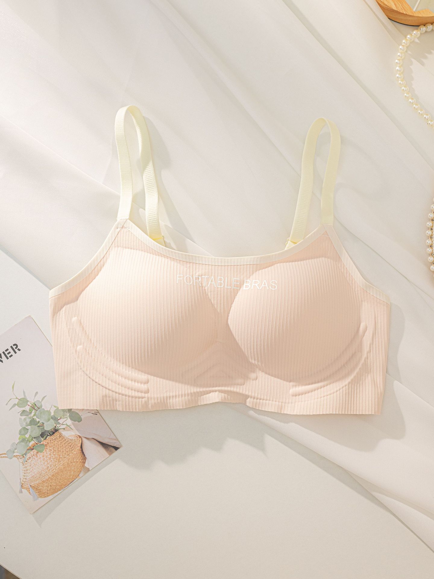 Venta directa de fábrica comercio electrónico transfronterizo Sudeste asiático Vietnam Tailandia damas contraste color superior soporte sin costuras colección lateral sujetador