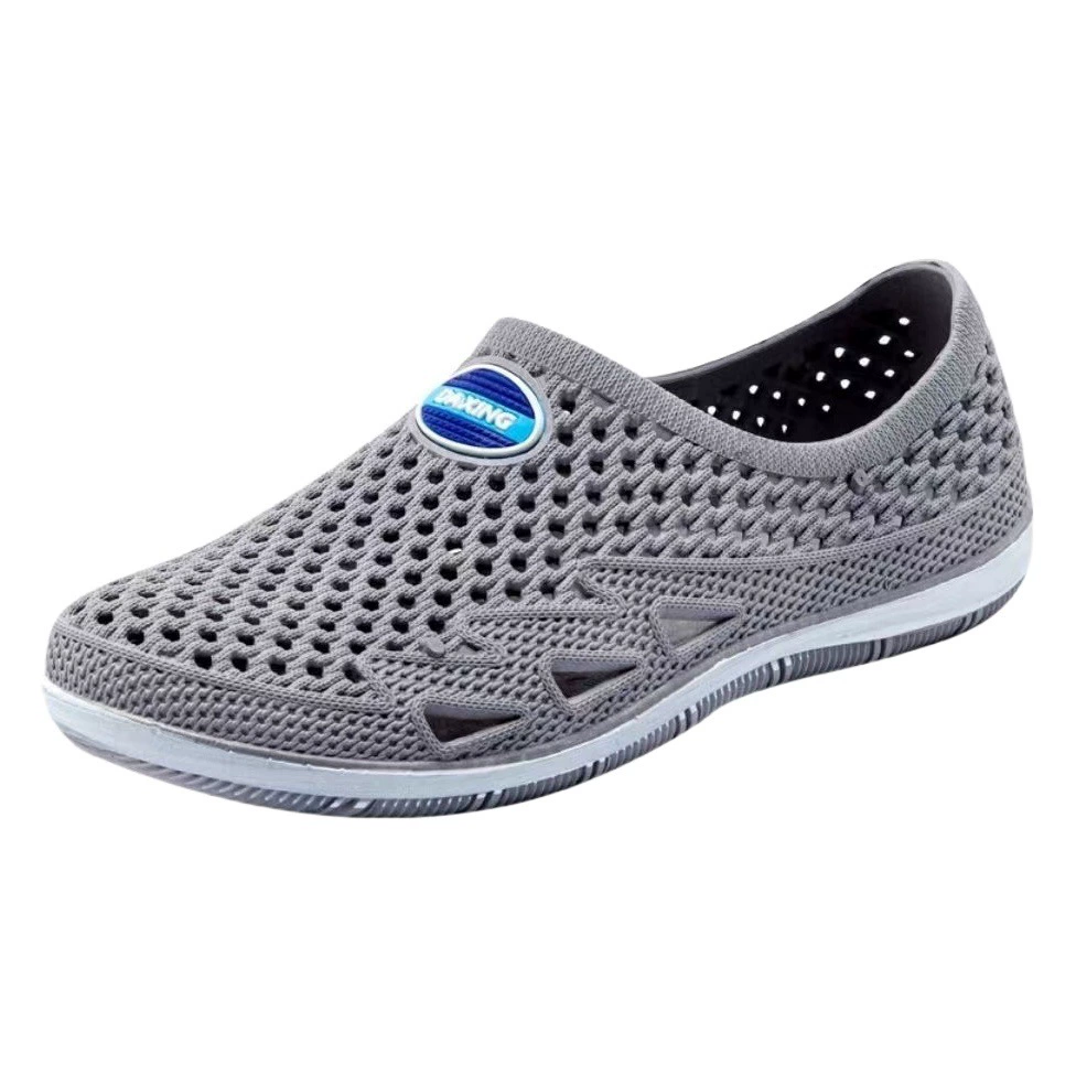 Летняя новая обувь с отверстиями, мужские Нескользящие дышащие повседневные сетчатые туфли на платформе оптом, верхняя одежда с мягкой подошвой, мужские рабочие сандалии