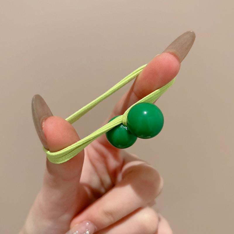 Niños color caramelo doble bola cabello de alta elasticidad correa de goma duradera para niñas anillo de cabello de cola de caballo de color cabello tocado