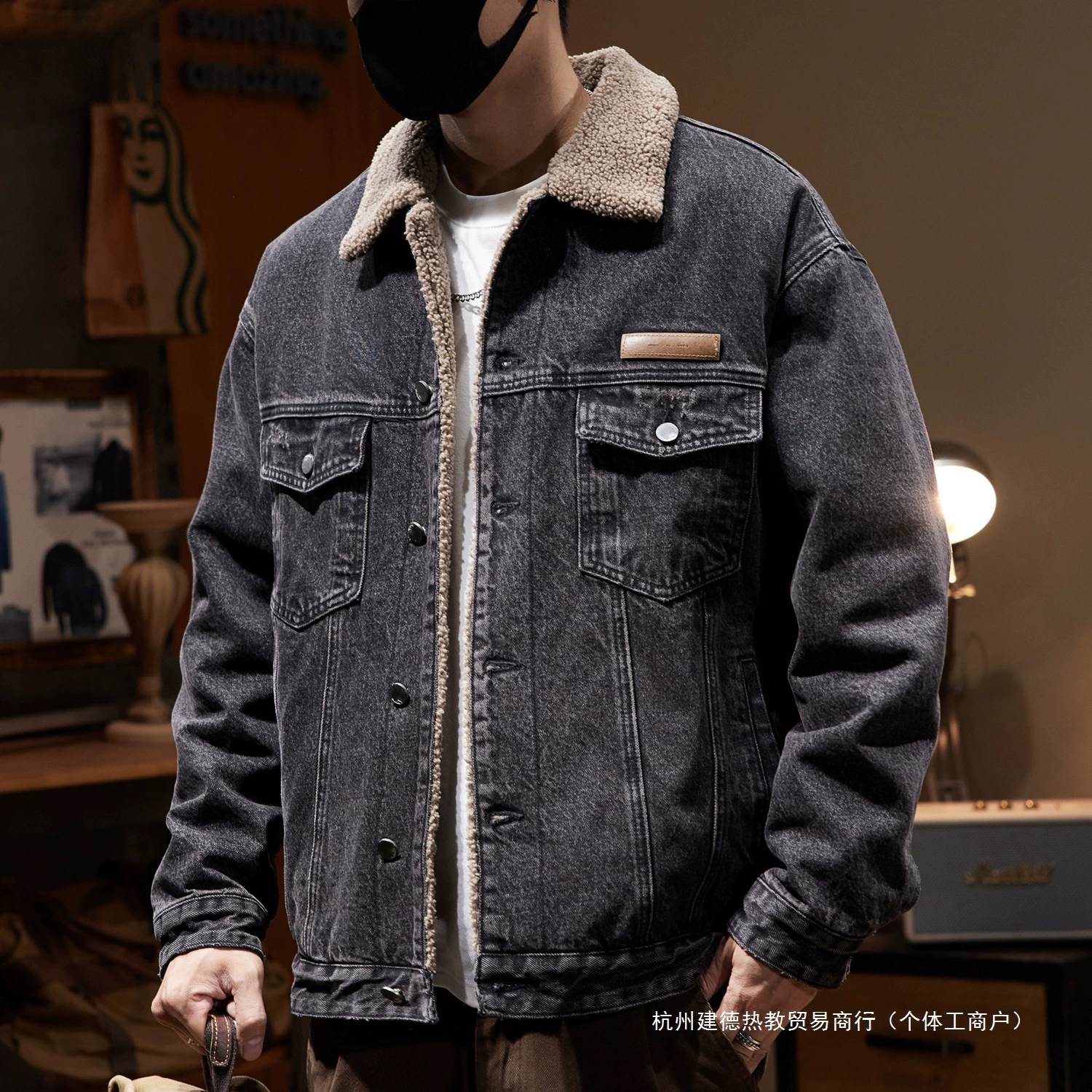 Теплая ретро теплая джинсовая куртка, бархатный утепляющий пуховик, oversize