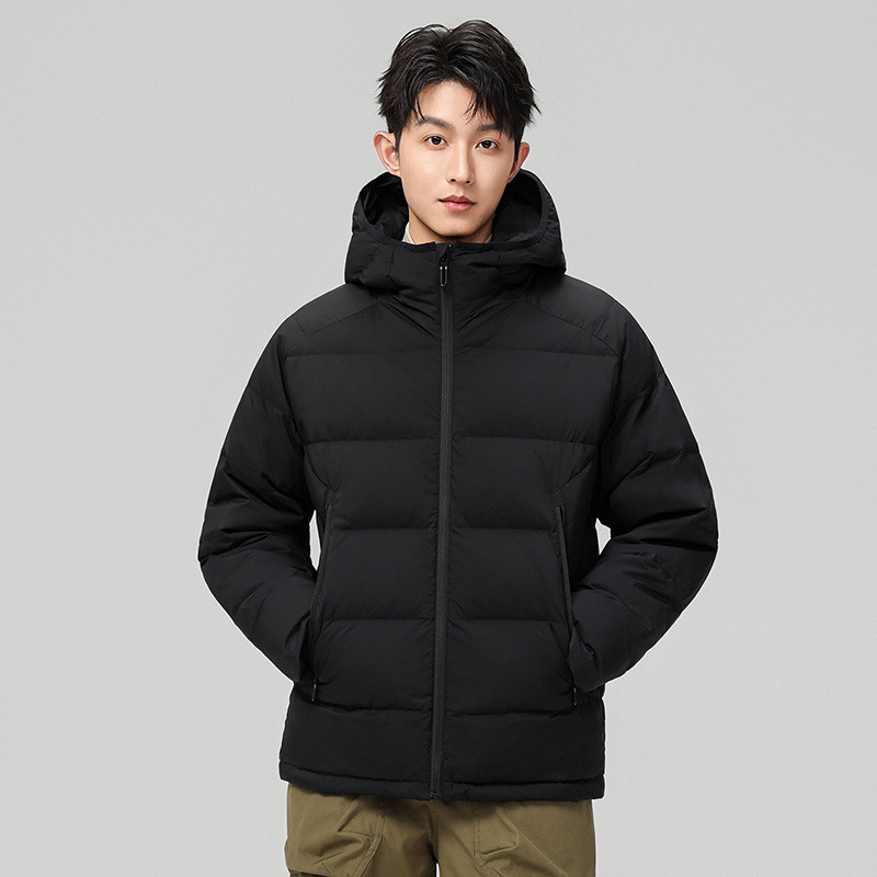Winter Men's down Jacket Solid Color White Duck down Filled Thickened Warm Casual Jacket