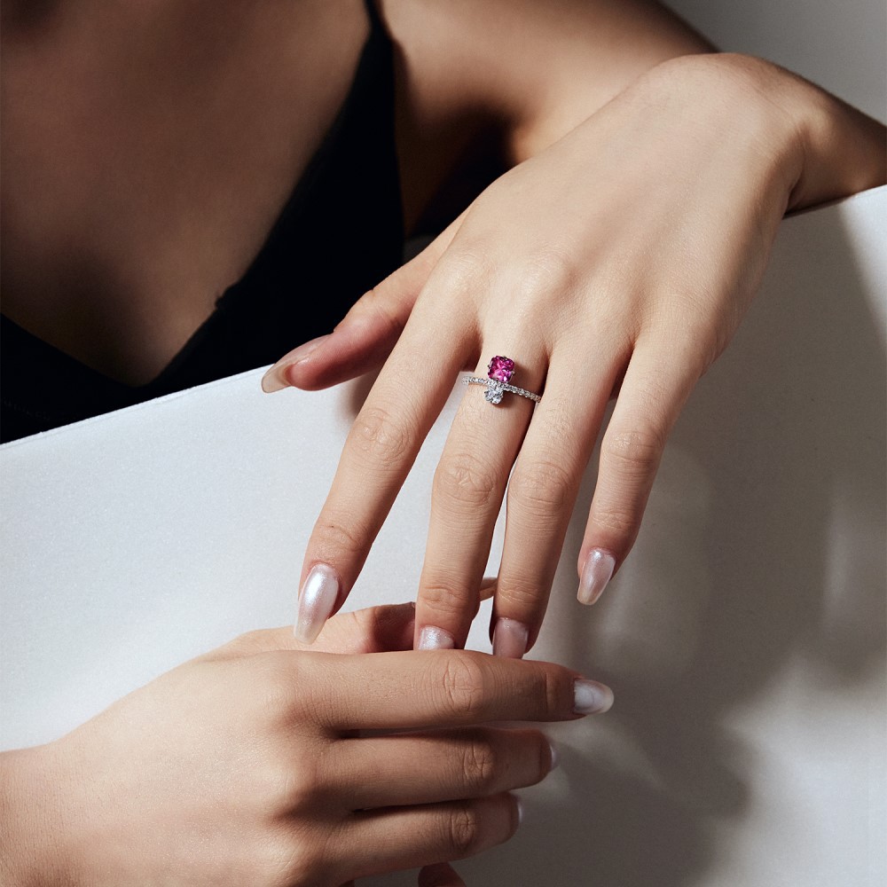 Fashion Square Silver Plating Inlay Zircon Rings 1 Piece