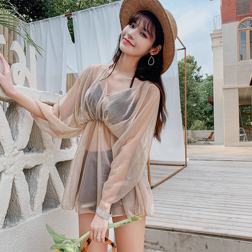 Women's swimsuit  new style ins style fairy style three-piece split conservative belly-covering slimming hot spring swimsuit