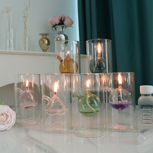 Creative glass oil lamp wedding lighting glass candle holder candlelight romantic dinner hotel western restaurant bar decoration accessory