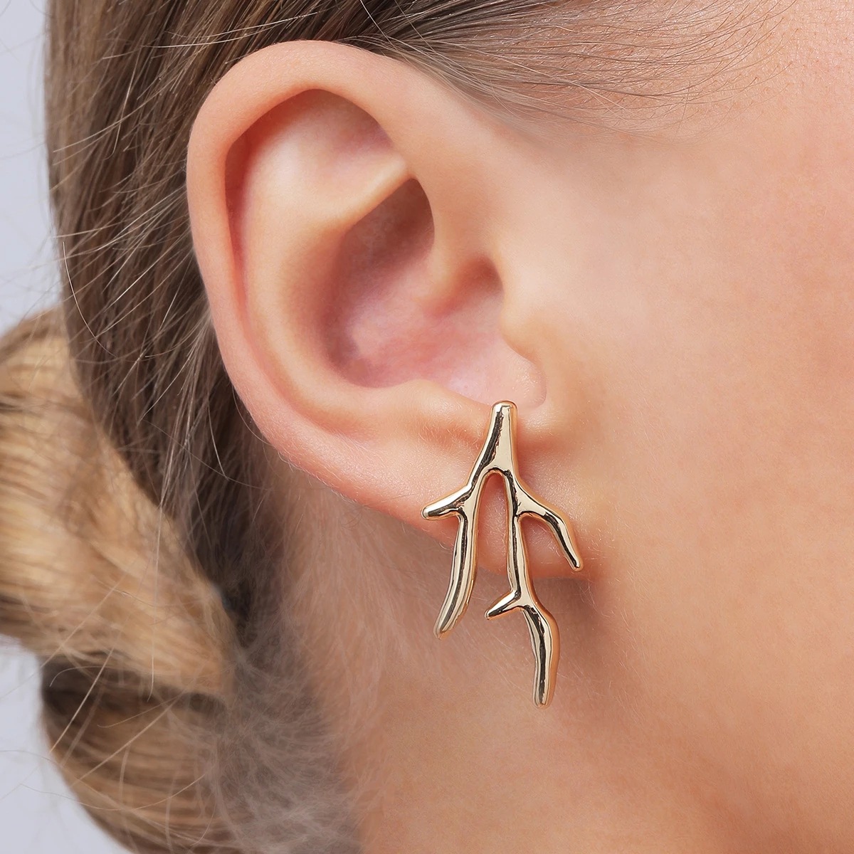 Banquet Occasion Alloy Material Coral Pattern Ig Style Exaggerated Coral Alloy Plating Women's Drop Earrings