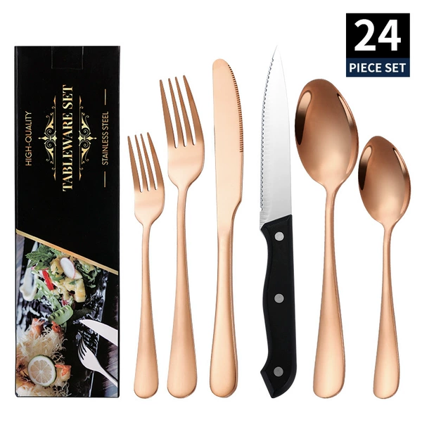 Golden set, pink gold, 24 pieces