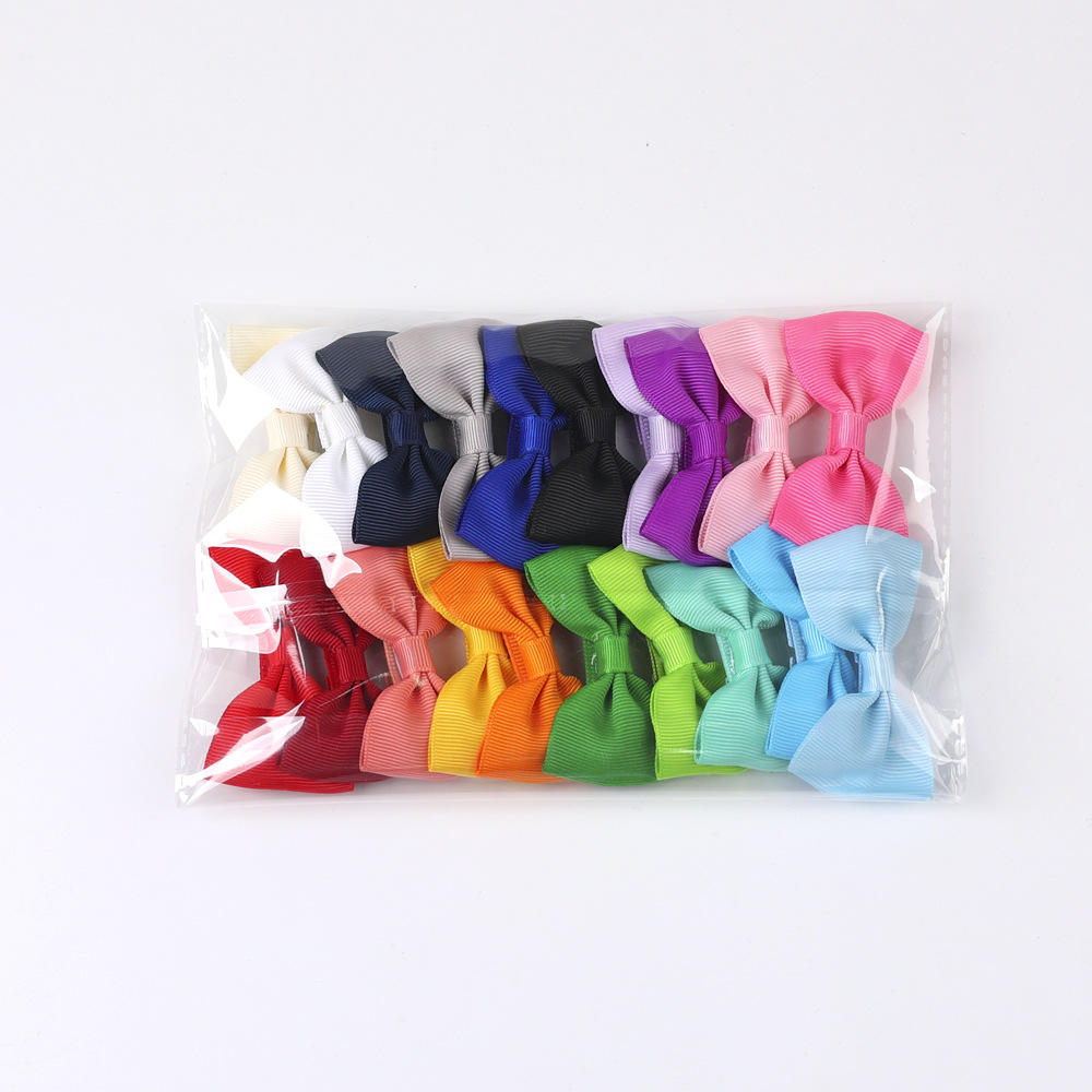 Simple Solid Color Children Thread Handmade Hair Clip 20 Pieces Set display picture 2