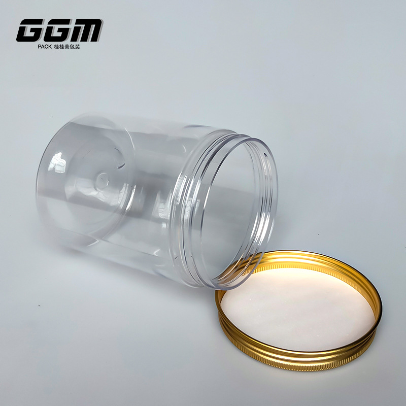 现货透明铝盖塑料罐83牙500ml食品级厨房香料豆子五谷杂粮粮储存