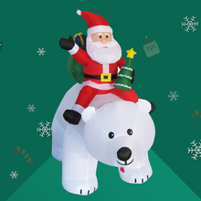 新款跨境专供亚马逊速卖通圣诞节充气气模摇头熊北极熊圣诞节气模