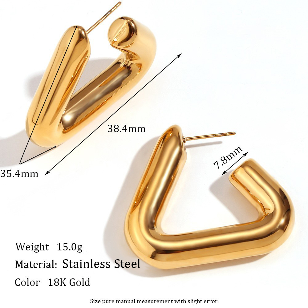 5g Weight 316L Stainless Steel  C Shape U Shape Water Droplets Waterproof Non Tarnish Surgical Steel French Style Modern Style Earrings Ear Studs For Women's