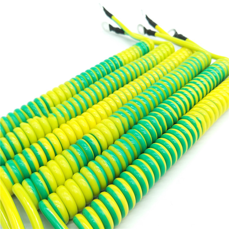 厂家供应黄绿线机器设备弹簧线 消防专用伸缩线 医疗设备用弹弓线