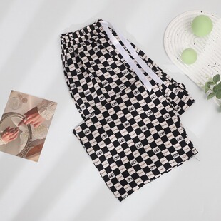 2025 Internet celebrity style wide-leg pants cotton silk nine-cropped pants versatile home can be worn outside and many colors wholesale