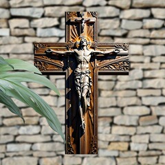 クロスボーダー木製工芸品クロスクリスマス壁背景装飾木製 5 ミリメートルラウンド接着剤装飾品