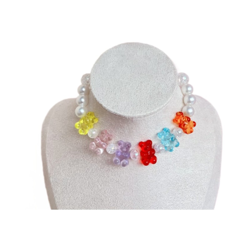 Hanfeng pet collar de perlas adorable panda collar de perlas gatos que panda collar de perros accesorios de dibujos animados