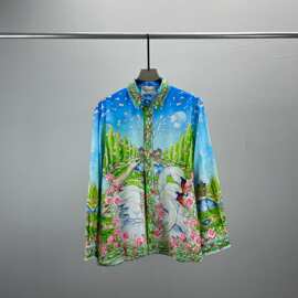 潮牌欧货 Ca长袖衬衫 小天鹅字母印花图案男女同款上衣开衫