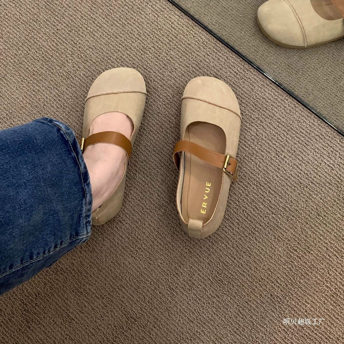 Женские туфли Birkenstock 2025 года, новые весенние туфли на плоской подошве, женские туфли Mary Zhen, уродливые милые туфли в стиле «бабушки».
