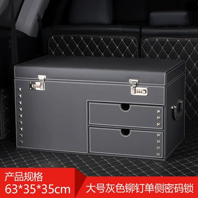 box car luggage storage – Car storage bag/box - large-gray-rivet-style-single-side-combination-lock-2423