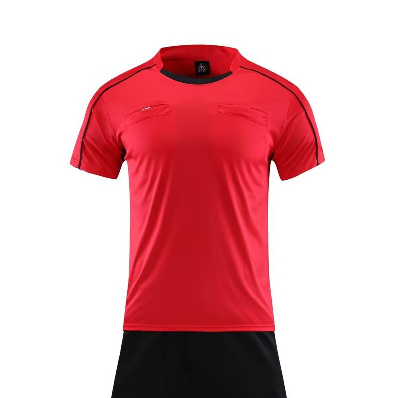 Fast Wholesale Professional Competition Referee Jersey Equipment with Printed Text, Football Referee Uniform Set, Men's Short-Sleeve Shorts, Trendy Fast Wholesale Professional Competition Referee Jersey Equipment with Printed Text, Football Referee Uniform Set, Men's Short-Sleeve Shorts, Trendy