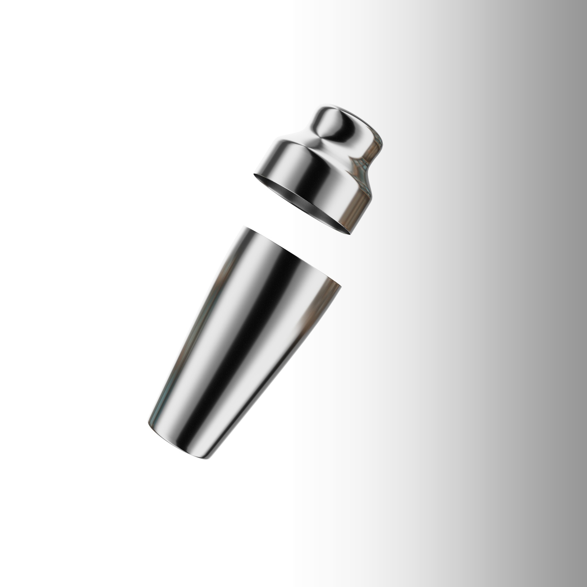 Acero inoxidable estilo francés mezclador de dos secciones shaker bar shaker taza de cóctel