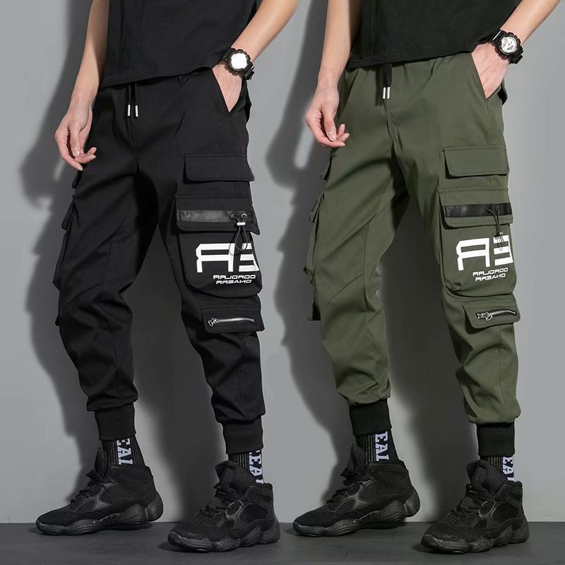 Small feet bundle feet nine points Harun trousers casual function overalls men with loose Korean version of the trend brand plankton handsome