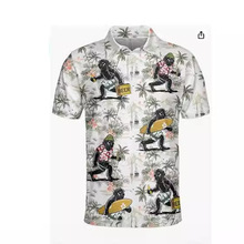 跨境外贸夏季新款大码男士休闲时尚3D数码印花短袖Polo衫一件代发
