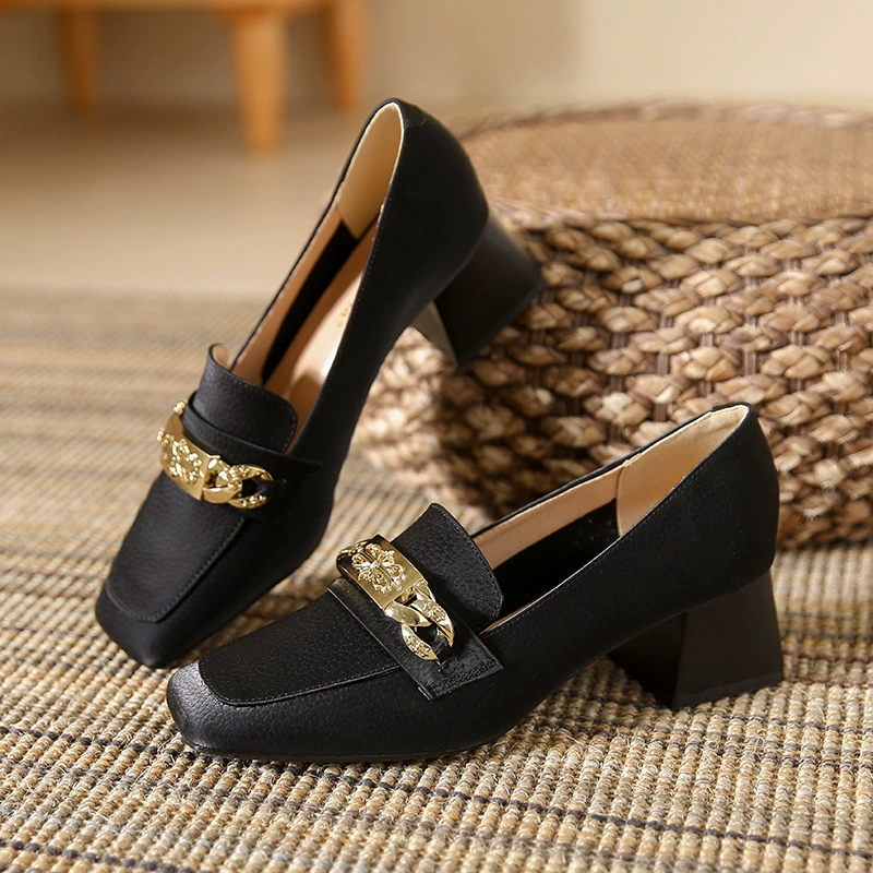 High shoes for leather shoes, fashionable loafers, universal footwear, 2025 years