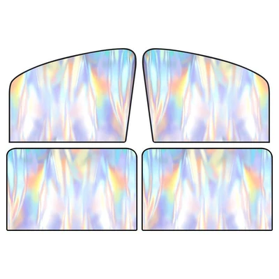 sunscreen blinds — Car curtains - 4-piece-set-2-laser-colorful-front-row-2-rear-row