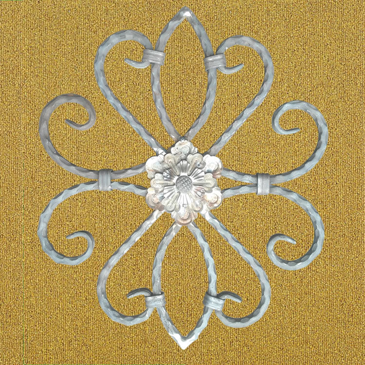 12*12段方钢主题花 锻造铁艺围栏 零件批发 室内楼梯扶手配件