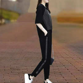 运动服套装胖妹妹显瘦套装洋气减龄2026款女夏高端大码运动两件套