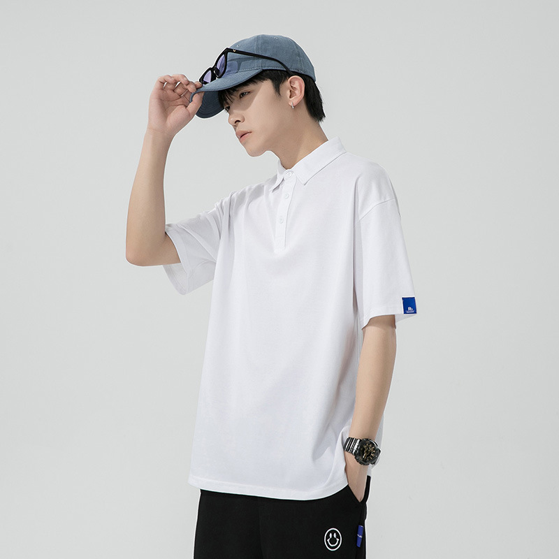 Summer New Short-sleeved Men's T-shirt Men's Solid Color Polo Shirt Casual Loose Wide Version Top Men's T-shirt Trendy Men's Summer New Short-sleeved Men's T-shirt Men's Solid Color Polo Shirt Casual Loose Wide Version Top Men's T-shirt Trendy Men's