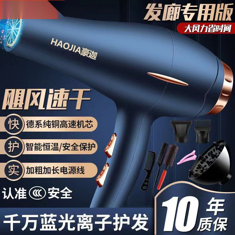 德系电吹风机家用大风力发廊大功率2200w理发店负离子冷热风静音