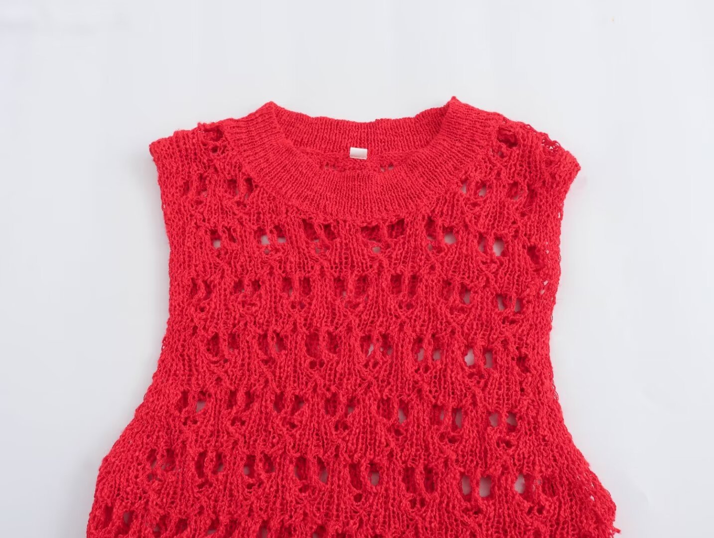 Pulover tricotat de culoare solidă pentru femei, vara 2024, nou, la modă, stil stradal, vară nouă_voghion.com