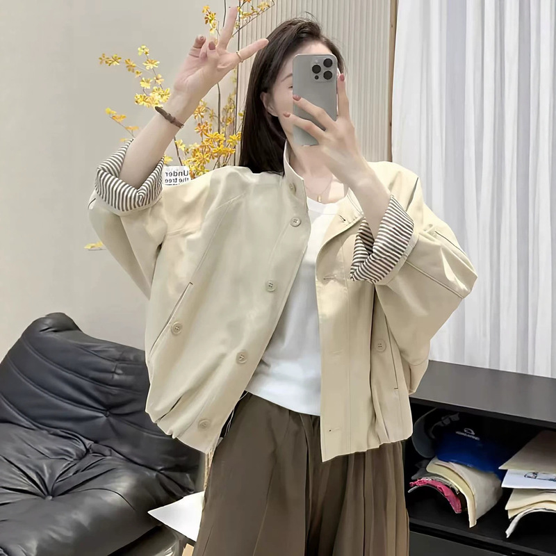 Short Jacket for Women 2026 Spring and Autumn New Popular Style for Petite Figures, Loose Fit, Slimming, Fashionable, Versatile Casual Jacket Top