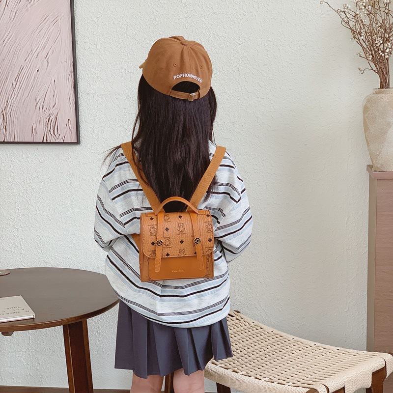 Mochila escolar de estilo universitario de moda, caricatura encantadora impresión de oso, mochila para niños y niñas, nueva bolsa infantil transfronteriza