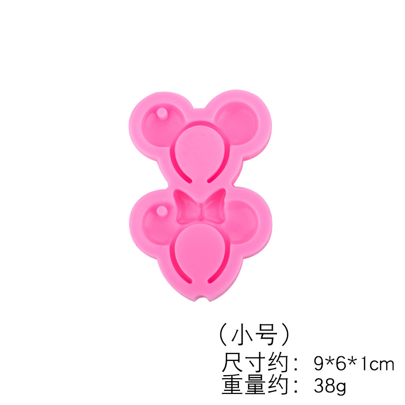 Dos piezas de Mickey horquilla molde de silicona arcilla cerámica suave accesorios de epoxi accesorios de fabricación de llaveros