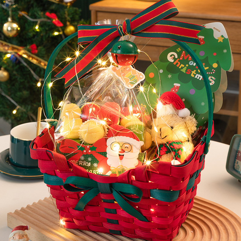 圣诞甜心篮礼物礼品篮子盒糖果雪花酥包装盒饼干盒花篮烘焙礼盒