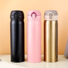 304 stainless steel bouncing lid thermos, suitable for men and women, students, portable, large capacity water bottle, factory wholesale, laser engraving logo